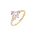 14Kt White Yellow Semi Mount 1/6Ctw For 2Ct Marquise Center