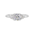 14Kt White Semi Mount 1/2Ctw For 1Ct Round Center