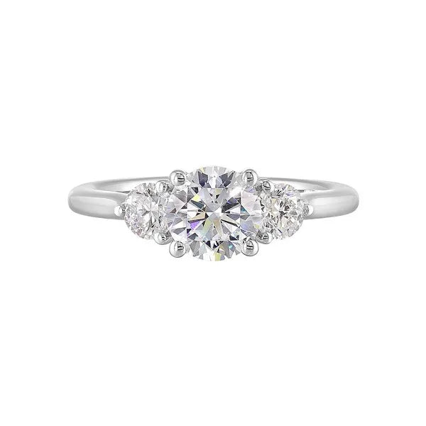 14Kt White Semi Mount 1/2Ctw For 1Ct Round Center