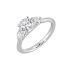 14Kt White Semi Mount 1/2Ctw For 1Ct Round Center