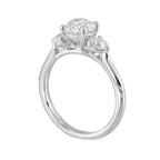14Kt White Semi Mount 1/2Ctw For 1Ct Round Center