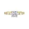 14Kt White Yellow Semi Mount 1/2Ctw For 1Ct Round Center