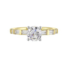 14Kt White Yellow Semi Mount 1/2Ctw For 1Ct Round Center