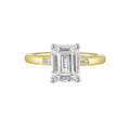14Kt White Yellow Semi Mount 1/15Ctw For 2Ct Emeral Cut Center