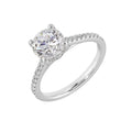14Kt White Semi Mount 1/5Ctw For 1 1/2Ct Round Center