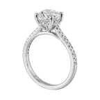 14Kt White Semi Mount 1/5Ctw For 1 1/2Ct Round Center