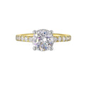 14Kt White Yellow Semi Mount 3/8Ctw For 1 1/2Ct Round Center