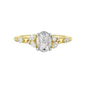 14Kt White Yellow Semi Mount 1/3Ctw For 1Ct Oval Center