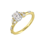 14Kt White Yellow Semi Mount 1/3Ctw For 1Ct Oval Center