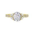 14Kt White Yellow Semi Mount 1/2Ctw For 1 1/2Ctw Oval Center