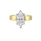 14Kt White Yellow Semi Mount 1/10Ctw For 2 1/2Ct Marquise Center