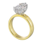 14Kt White Yellow Semi Mount 1/10Ctw For 2 1/2Ct Marquise Center