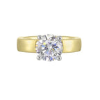 14Kt White Yellow Semi Mount 1/10Ctw For 2Ct Round Center