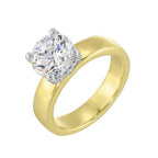 14Kt White Yellow Semi Mount 1/10Ctw For 2Ct Round Center