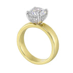 14Kt White Yellow Semi Mount 1/10Ctw For 2Ct Round Center