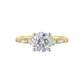 14Kt White Yellow Semi Mount 1/5Ctw For 1 1/2Ct Round Center