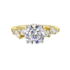 14Kt White Yellow Semi Mount 1/2Ctw For 2Ct Round Center