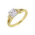 14Kt White Yellow Semi Mount 1/8Ctw For 1Ct Round Center
