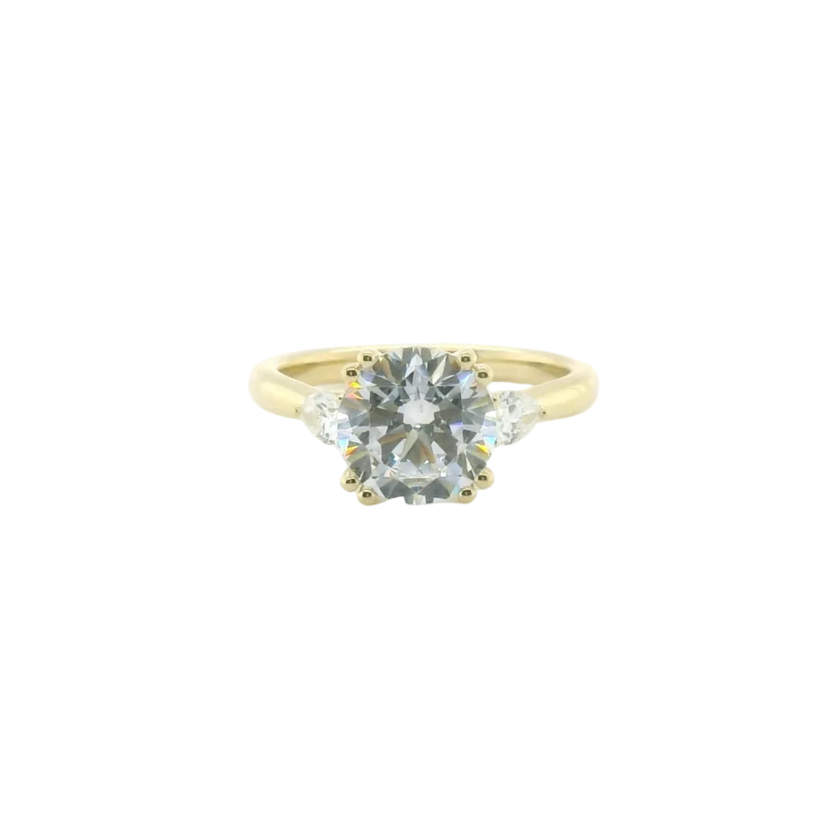 Perfect Love 2ct Round CZ Semi-Mount with .33ct Diamond Ring