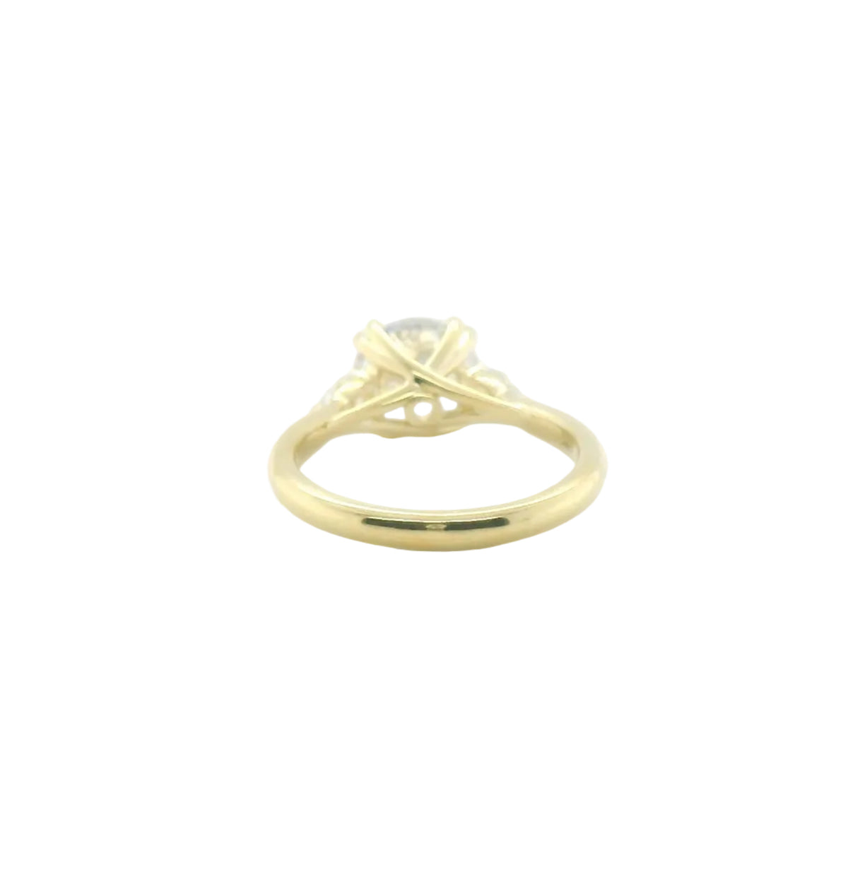 Perfect Love 2ct Round CZ Semi-Mount with .33ct Diamond Ring