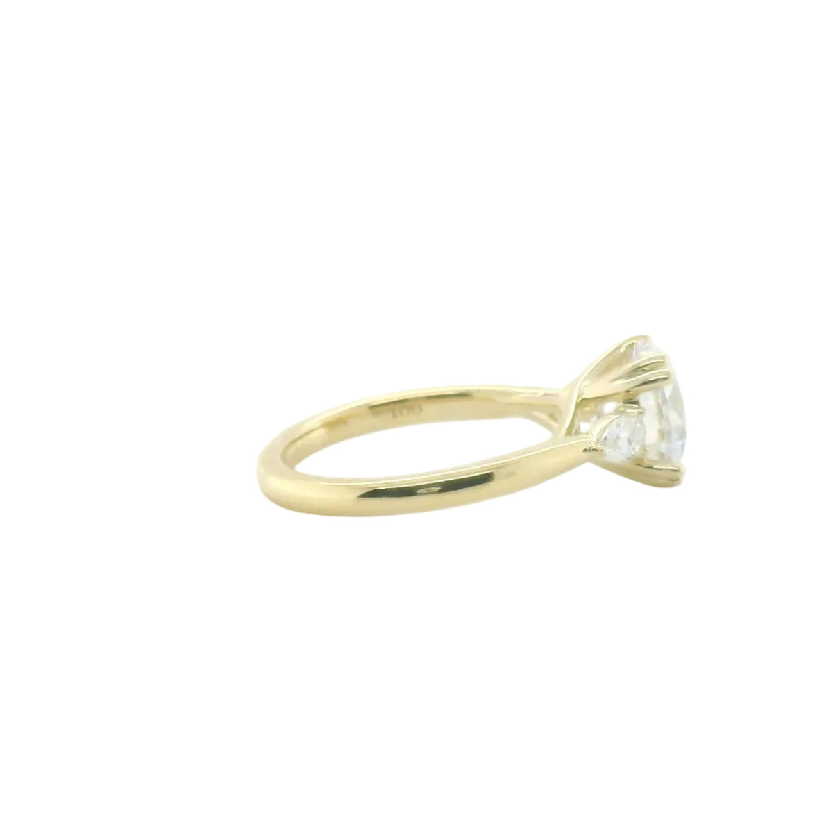 Perfect Love 2ct Round CZ Semi-Mount with .33ct Diamond Ring