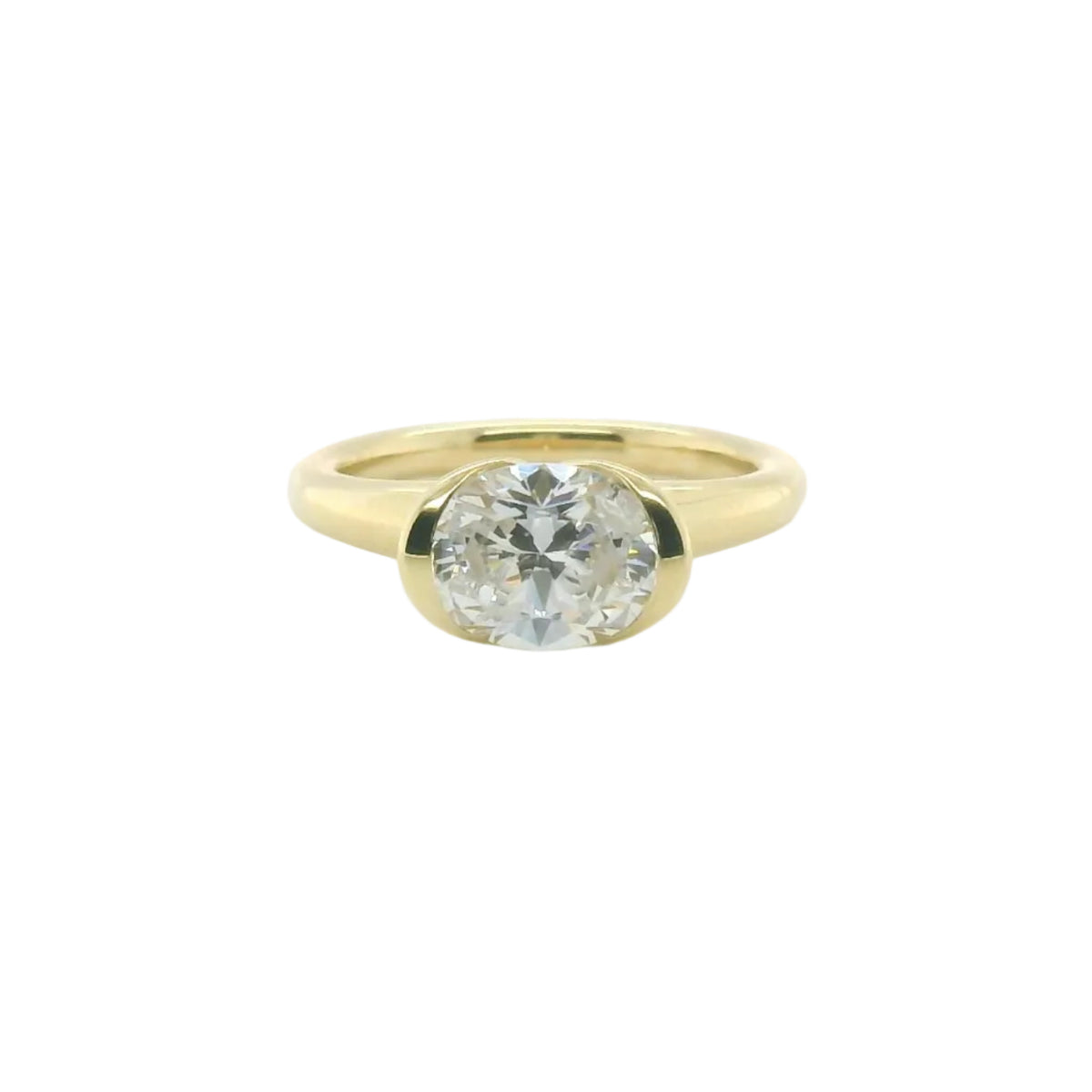 Perfect Love 2ct Oval East-West Bezel Semi-Mount Ring