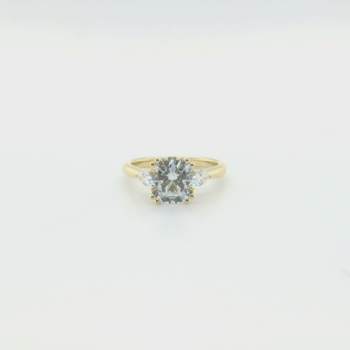 Perfect Love 2ct Round CZ Semi-Mount with .33ct Diamond Ring