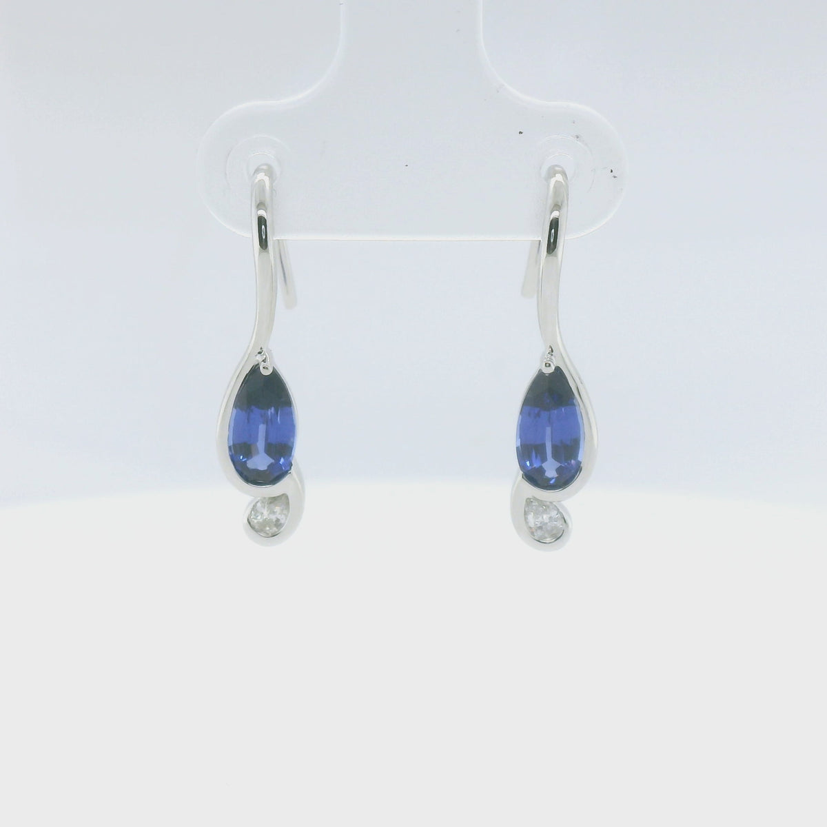 Chatham 1.66ct Lab Sapphire & Diamond Dangles