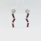 Chatham 1.02ct Lab Ruby & Diamond Baguette Earrings