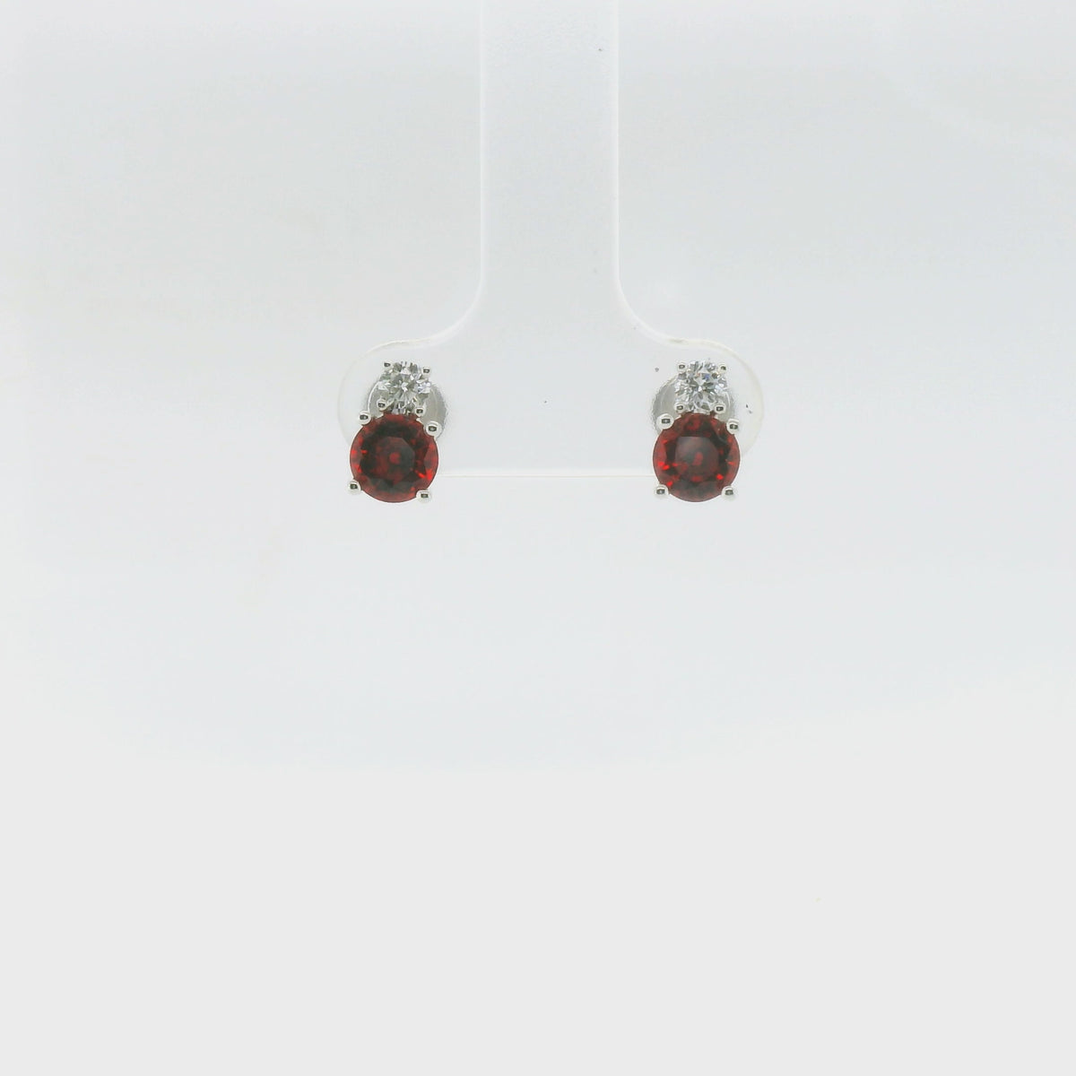 Chatham 1.36ct Lab Ruby & Diamond Studs