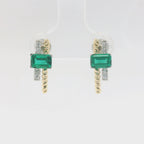 Chatham 1.04ct Lab Emerald & Diamond Studs