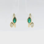 Chatham 0.50ct Lab Emerald & Diamond Huggies