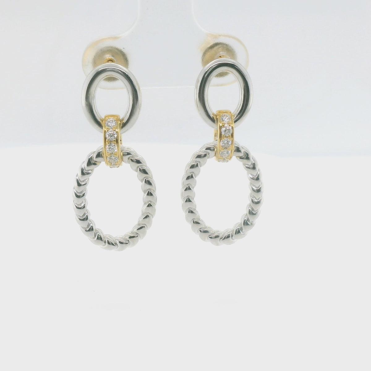 Perfect Love .20ct Diamond Two-Tone Dangle Earrings