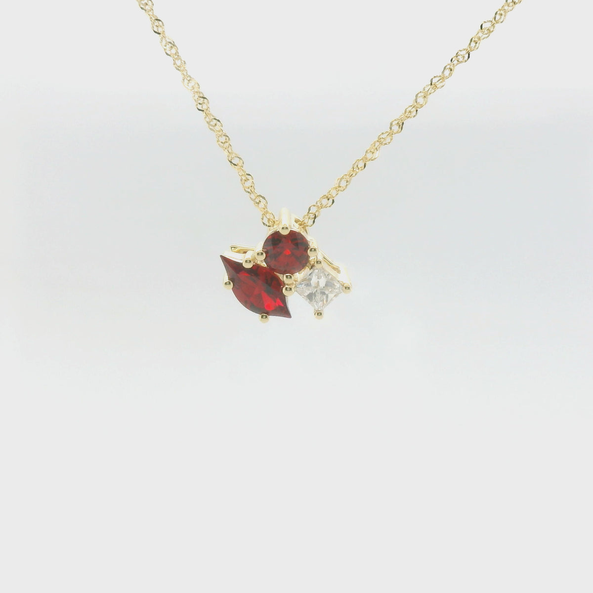 Chatham 0.58ct Lab Ruby & Diamond Pendant