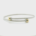 Perfect Love 0.10ct Diamond Two-Tone Silver Braided Bypass Bracelet