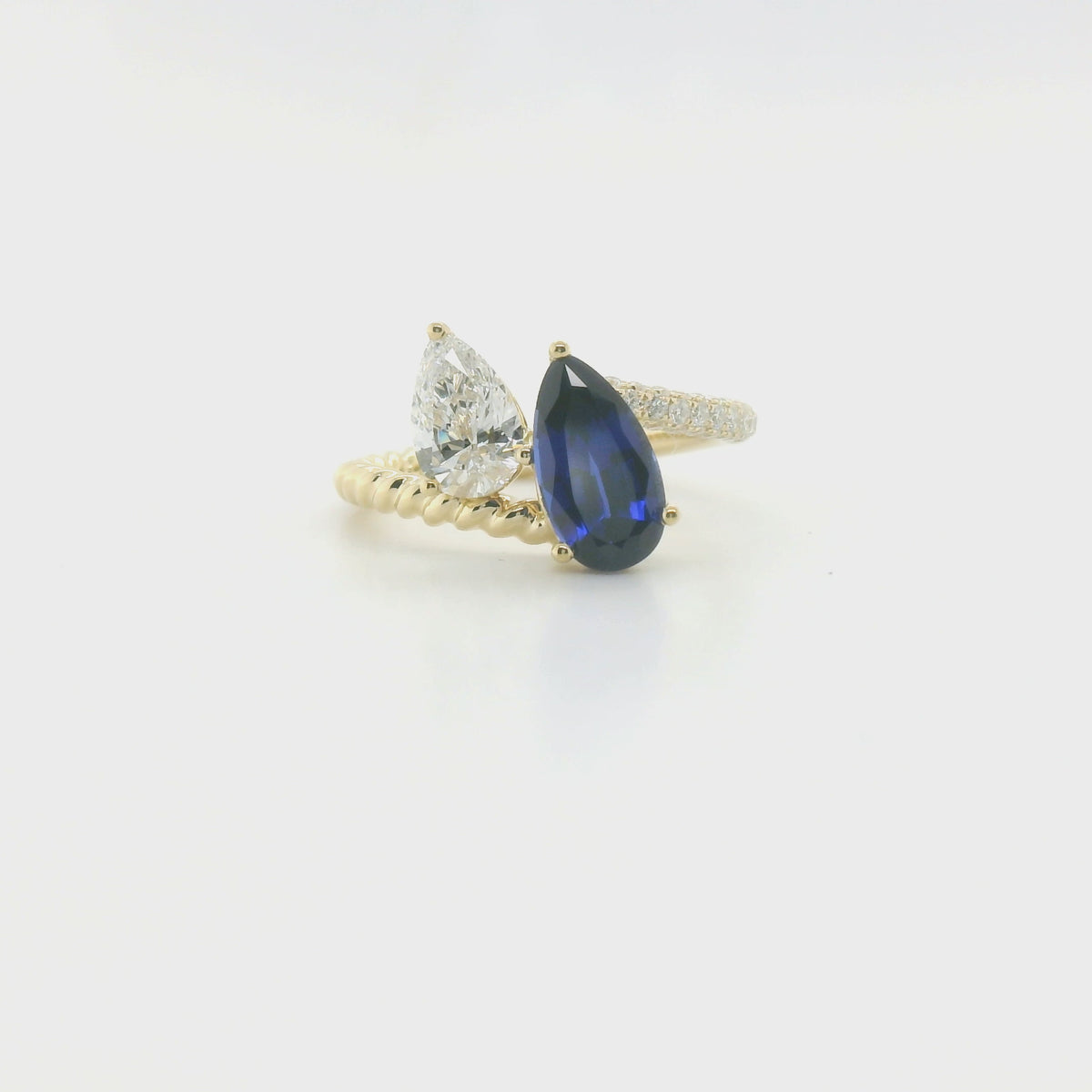 Chatham 1.70ct Lab Sapphire & Diamond Ring