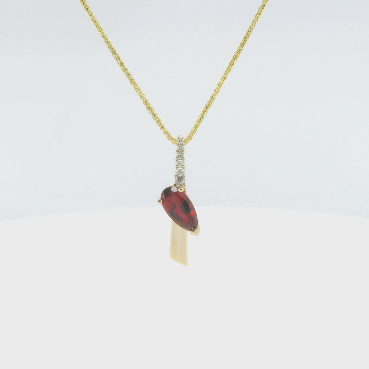 Chatham 0.77ct Lab Ruby & Diamond Pendant