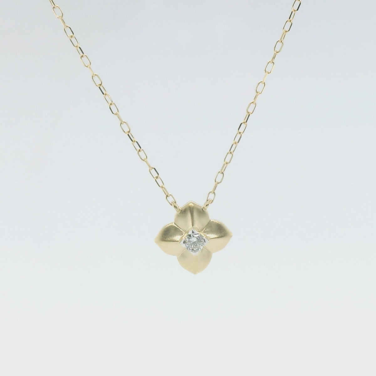 Perfect Love 0.08ct Diamond Flower Necklace