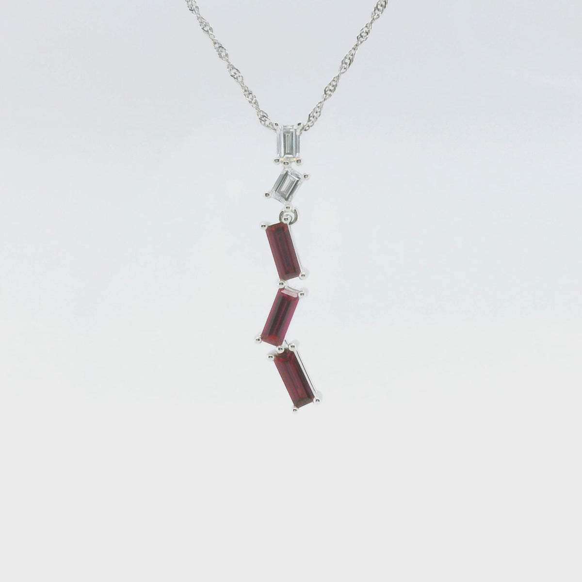 Chatham 0.51ct Lab Ruby & Diamond Pendant