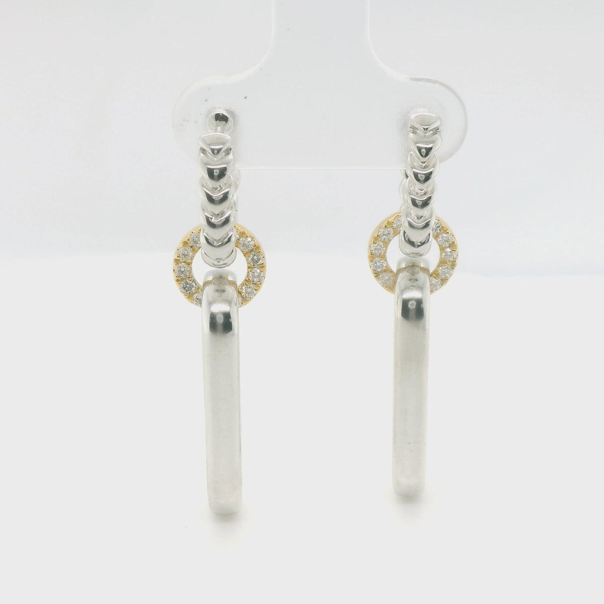 Perfect Love 0.25ct Diamond Two-Tone Diamond Dangle Earrings