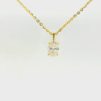 1ct Oval Lab Diamond Gold Vermeil Pendant with Chain
