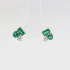 Chatham 0.89ct Lab Emerald & Diamond Studs