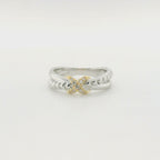 Perfect Love 0.10ct Diamond Two-Tone Criss-Cross Ring