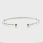 Perfect Love 0.17ct Diamond Two-Tone Silver Braided Cuff