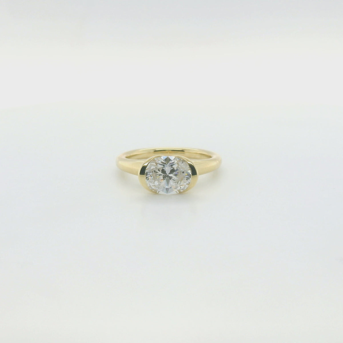 Perfect Love 2ct Oval East-West Bezel Semi-Mount Ring