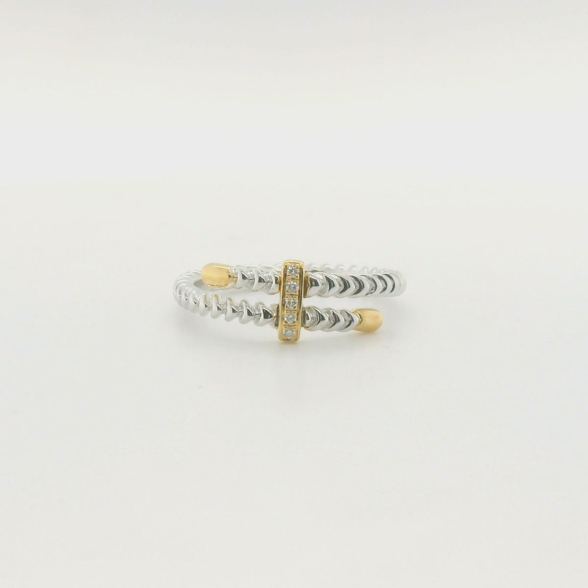 Perfect Love Two-Tone Diamond Bypass Ring