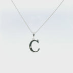 Perfect Love Silver Initial C Diamond Pendant with Chain