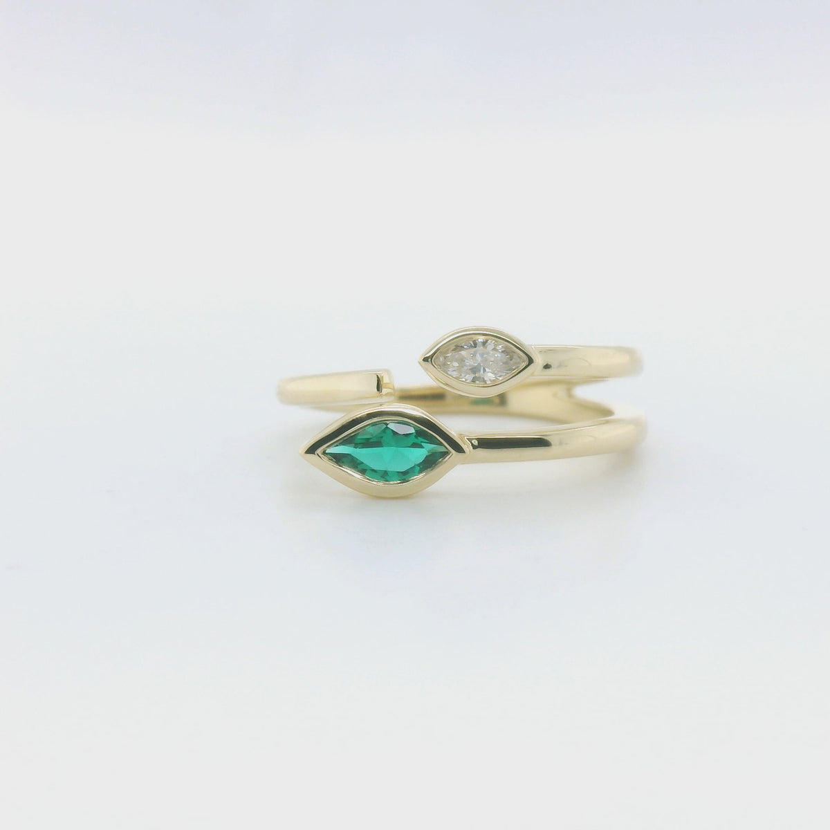 Chatham .25ct Lab Emerald & Diamond Ring