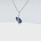Chatham 1.63ct Lab Pear Sapphire & Diamond Pendant