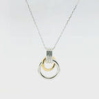 Perfect Love Interlocking Two-Tone Circle Pendant with Chain